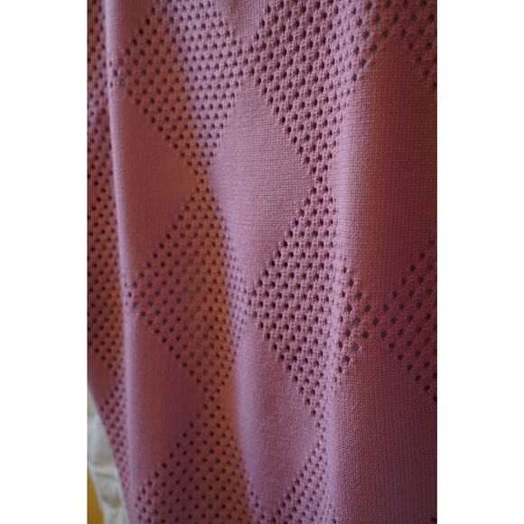 Wilson Mesh Argyle Sweater Vest Knit Vintage Pink Size Medium - Picture 7 of 14